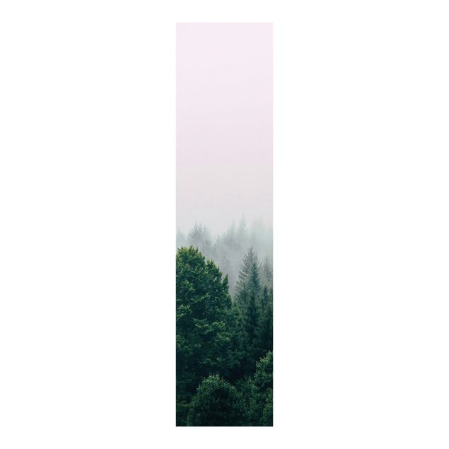 Schiebegardinen Set - Wald im Nebel Dämmerung - Flächenvorhang