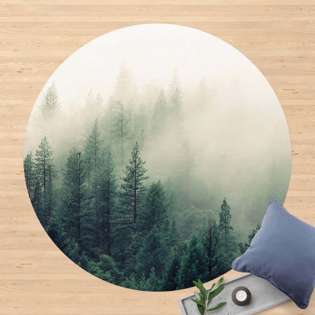 Moderne Teppiche Wald im Nebel Erwachen
