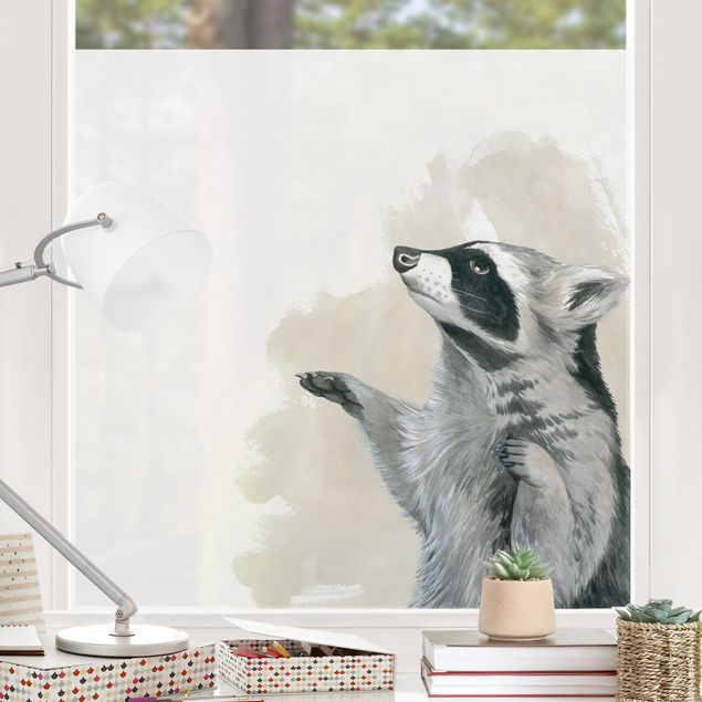 Fensterbilder Tiere Waldfreunde - Waschbär