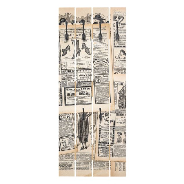 Wandgarderoben Antike Zeitungen