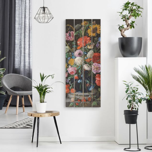 Wandgarderobe Holz - Jan Davidsz de Heem - Glasvase mit Blumen