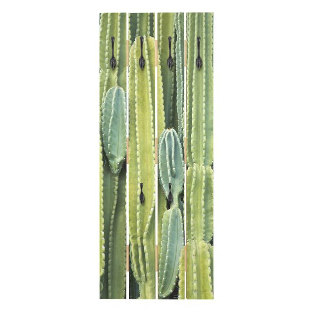 Wandgarderobe mit Motiv Kaktus Wand