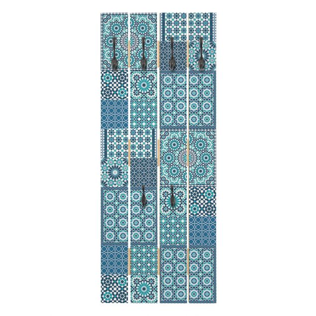 Garderobe mit Motiv Marokkanische Mosaikfliesen türkis blau