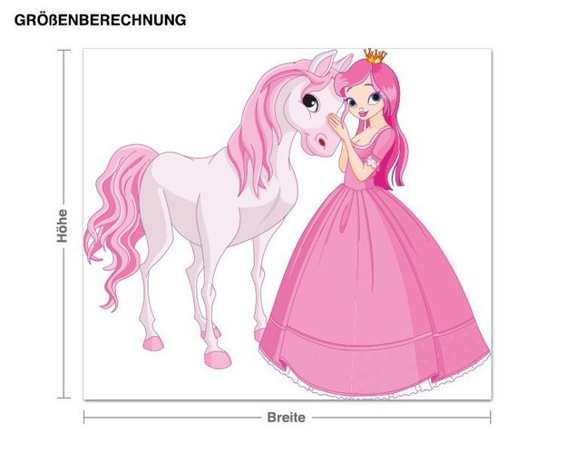 Wandsticker Prinzessin mit ihrem Pferd