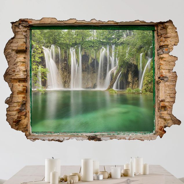 Wandtattoo 3D Wasserfall Plitvicer Seen
