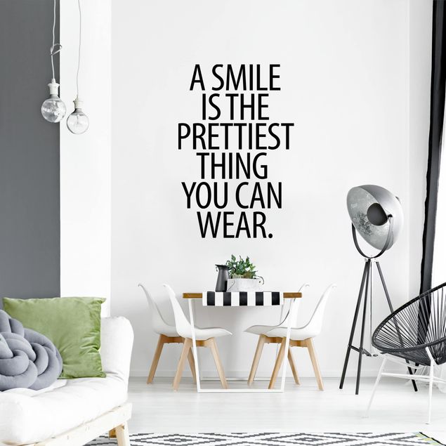 Wandsticker A Smile is the prettiest thing Sans Serif