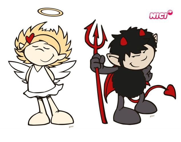 Wandtattoo Devil & Angel