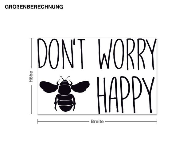Wandtattoo Don't Worry Bee Happy