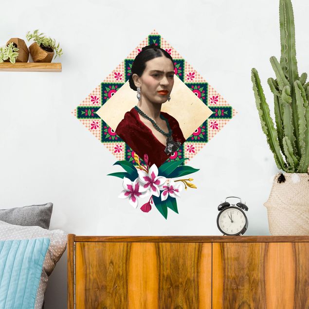 Wandtattoo Pflanzen Frida Kahlo - Blumen und Geometrie