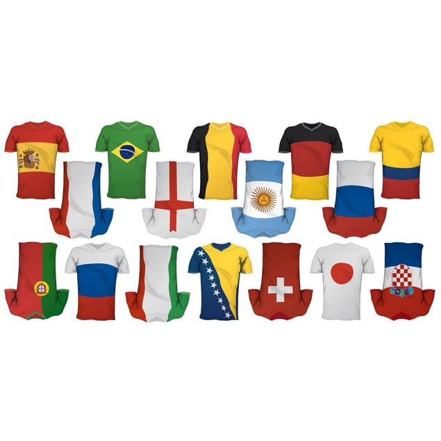 Wandtattoo Fußball - Fußball Trikots Sticker Set