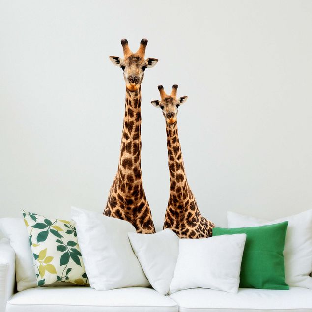 Tier Wandtattoo Portrait zweier Giraffen