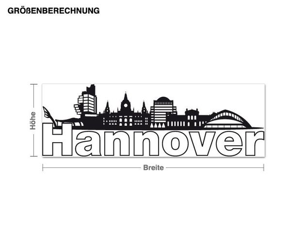 Wandtattoo Hannover-Skyline