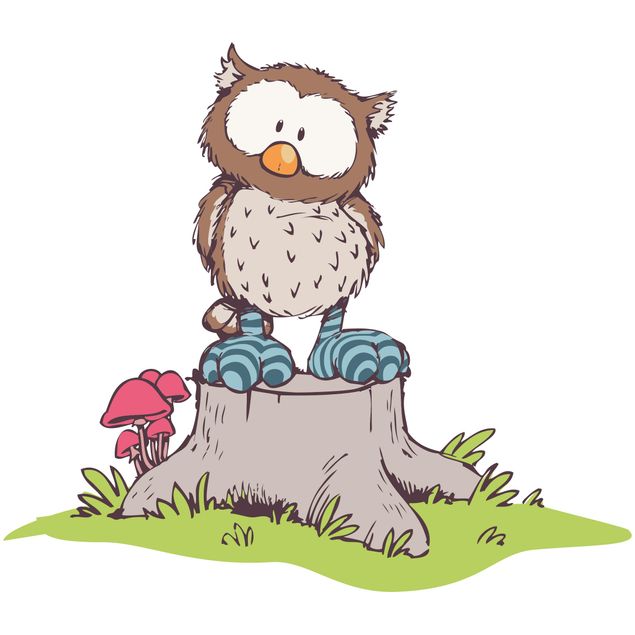 Wandtattoo Oscar Owl auf Baumstamm