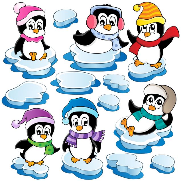 Wandtattoo Pinguin Winter Kinderzimmer Set