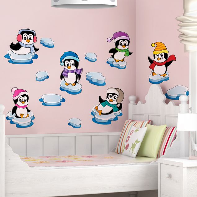 Wandsticker Pinguin Winter Kinderzimmer Set