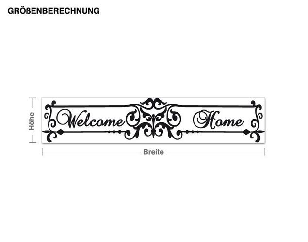 Wandtattoo Welcome Home floral