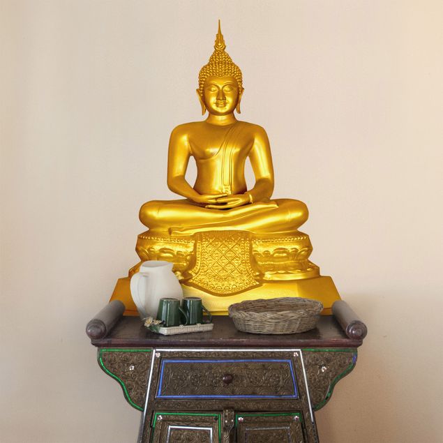 Wandsticker Mandala Zen Buddha Gold