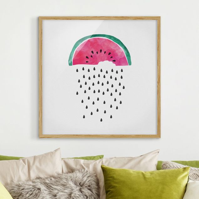 Moderne Bilder mit Rahmen Wassermelonen Regen