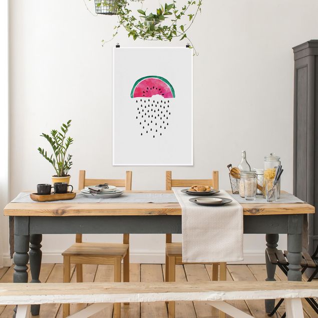 Moderne Poster Wassermelonen Regen