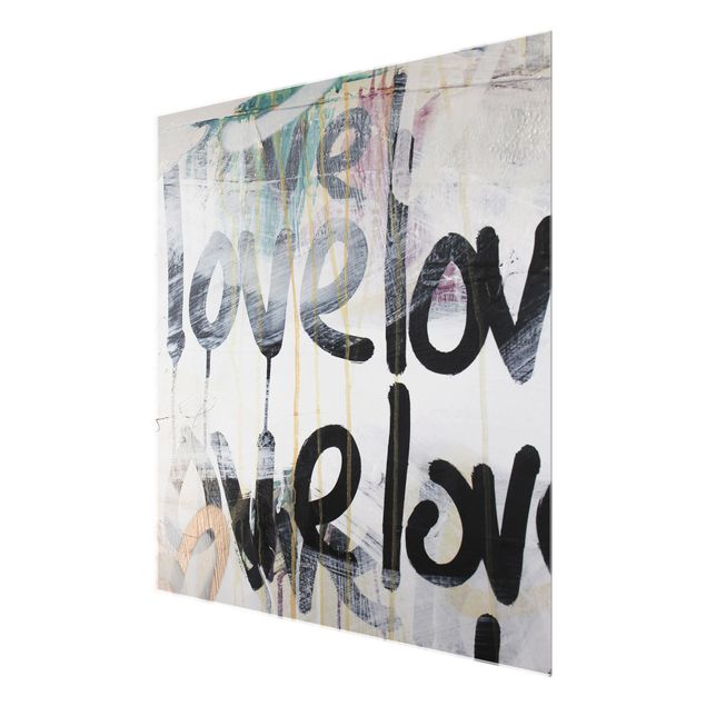 Glasbild - We love Graffiti - Quadrat