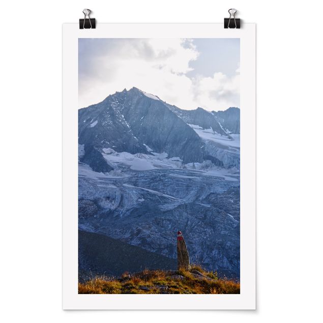 Moderne Poster Wegmarkierung in den Alpen