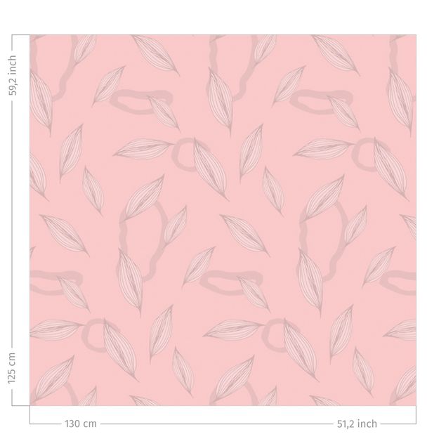 Vorhang Verdunkelung Weide Blätter Muster - Blasses Pink