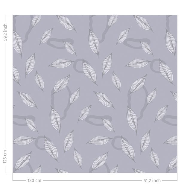 Verdunkelungsvorhänge Weide Blätter Muster - Pastell graues Violett