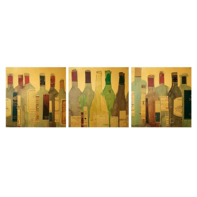 Leinwandbild 3-teilig - Wein & Spirituosen Set I - Quadrate 1:1