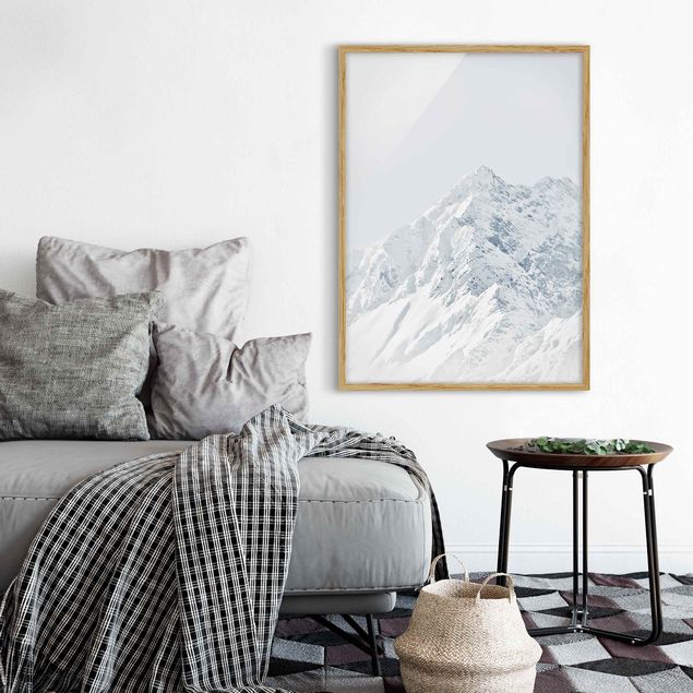 Natur Bilder mit Rahmen Weiße Berge