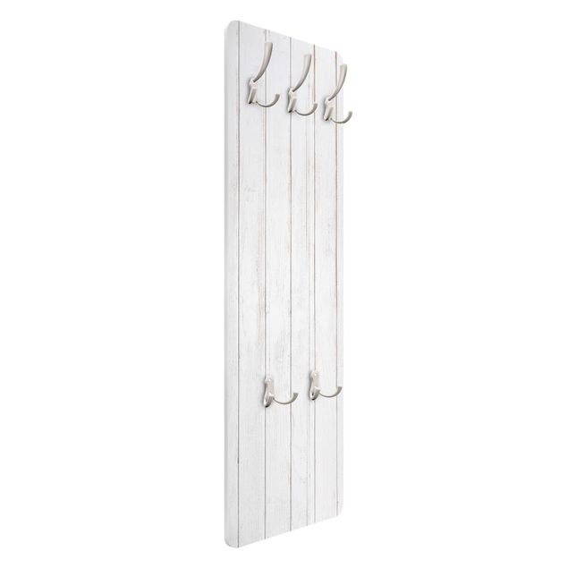 Garderobe - Weiße Holzplanken Shabby