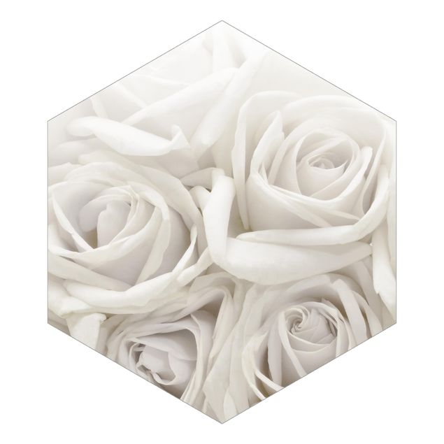 Vlies Tapeten Weiße Rosen