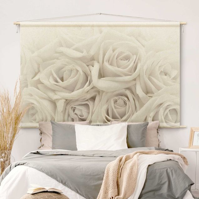 Moderne Wandteppiche Weiße Rosen