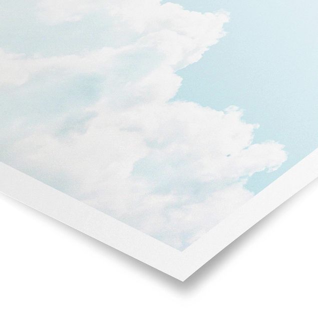 Poster - Weiße Wolken im Himmelblau - Querformat 4:3