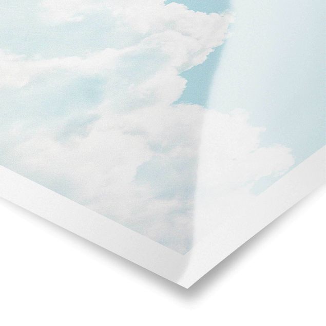 Poster - Weiße Wolken im Himmelblau - Querformat 4:3