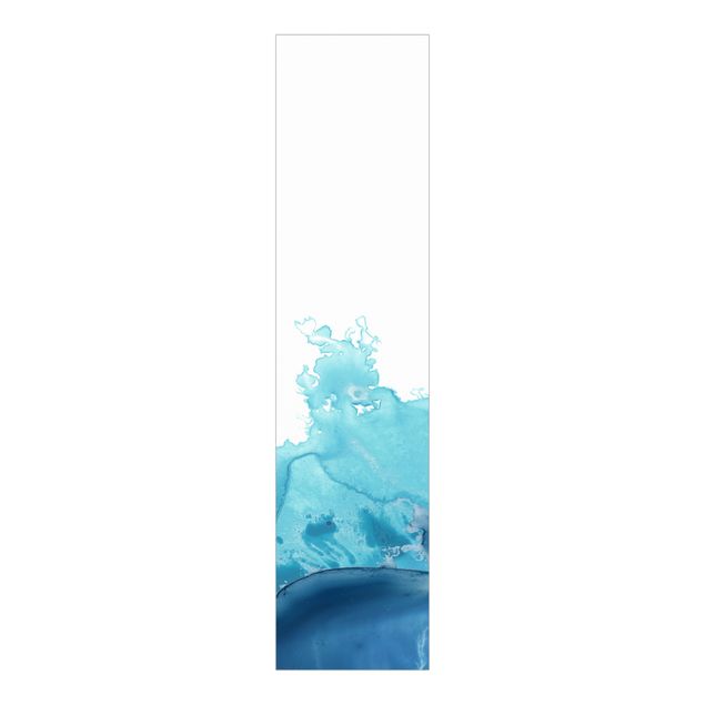 Flächenvorhang Welle Aquarell Blau I