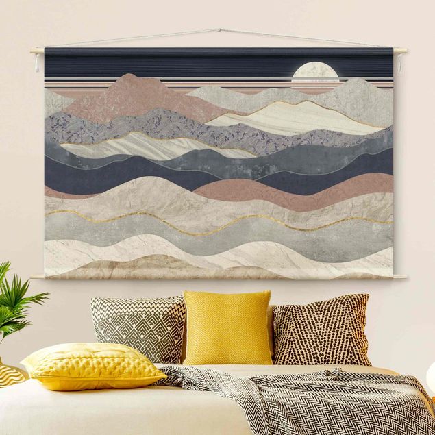 Wandbehang Wellenförmige Berglandschaft