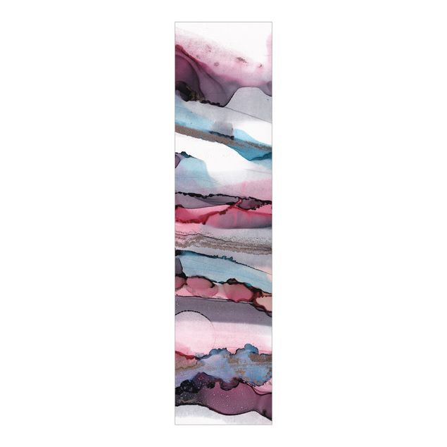 Schiebevorhang abstrakt Wellenreiten in Violett mit Roségold