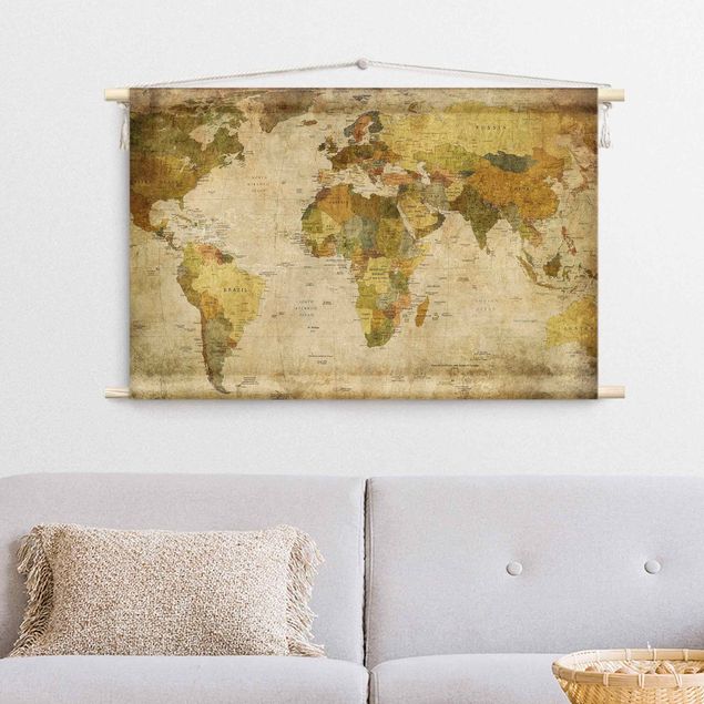 Wandbehang groß Weltkarte