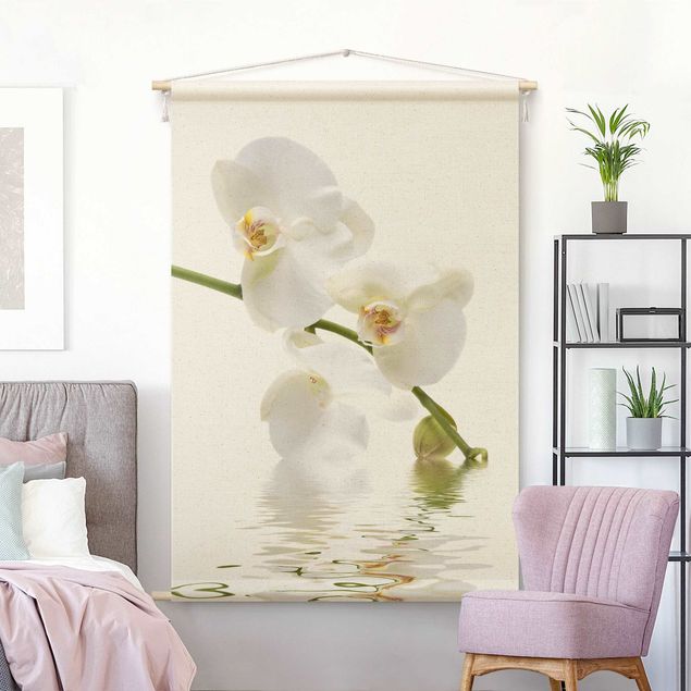 Wandbehang modern White Orchid Waters