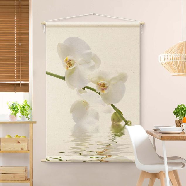 Wandbehang Stoff White Orchid Waters