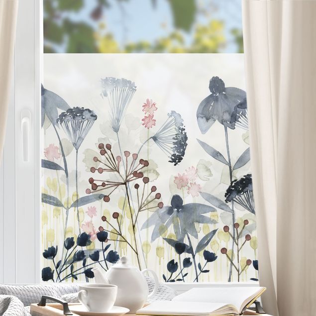 Fensterbilder Blumen Wildblumen Aquarell I