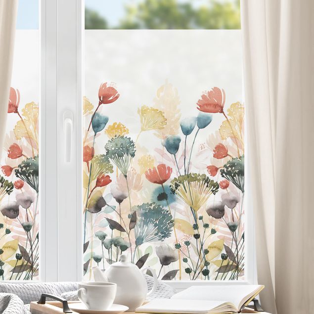 Fensterbilder selbstklebend Blumen Wildblumen im Sommer II