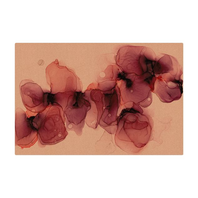 Kork-Teppich - Wilde Blüten in Violett und Gold - Querformat 3:2