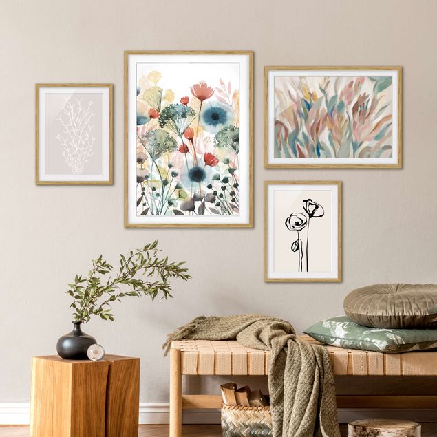 Moderne Bilder mit Rahmen Wilde Blumenwiese