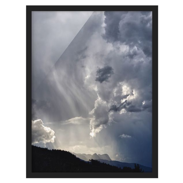 Bild mit Rahmen - Wilde Wolken - Hochformat