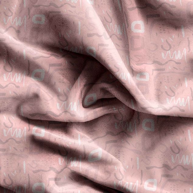 Vorhänge blickdicht Wildes Retro Muster - Blasses Pink