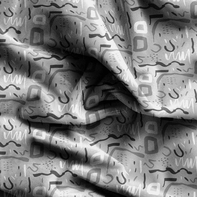 Vorhang blickdicht Wildes Retro Muster - Grau
