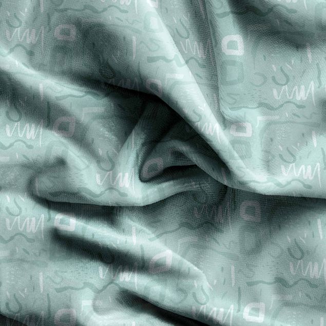 Vorhang blickdicht Wildes Retro Muster - Pastell Mint