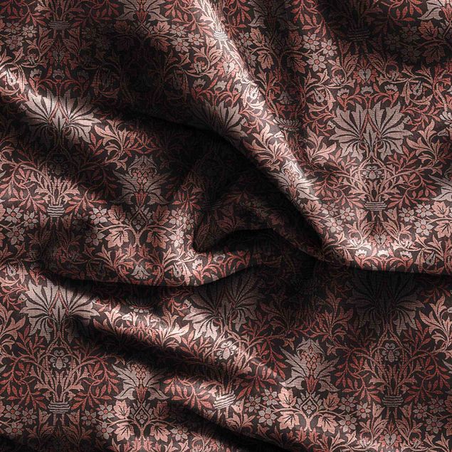Vorhang blickdicht William Morris Muster in Rosa