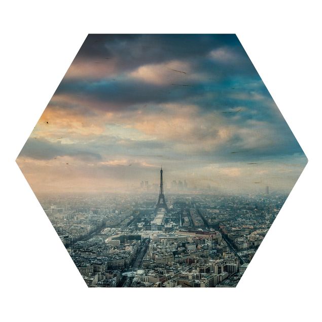 Hexagon Bild Holz - Winter in Paris